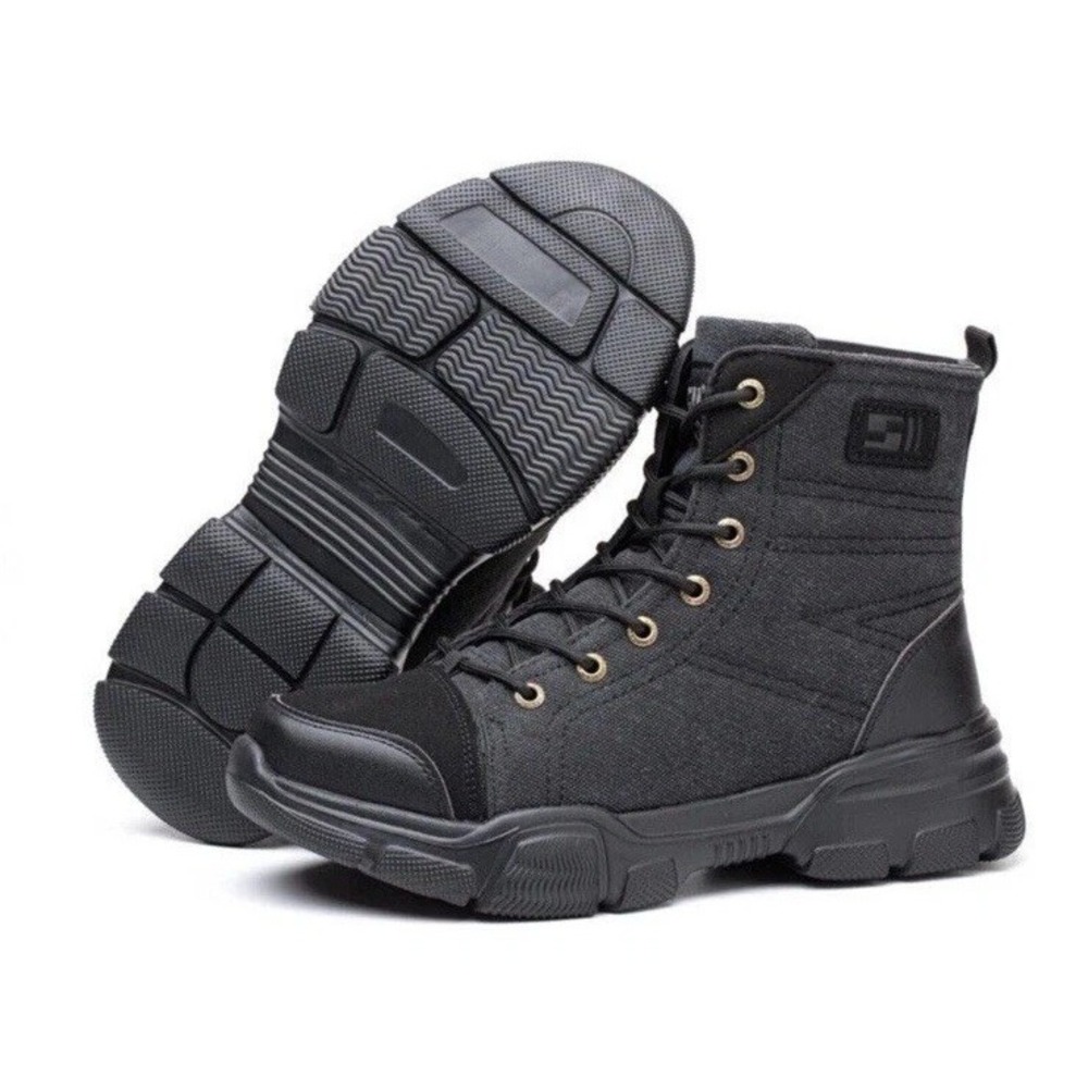Suadex Unisex Steel‎ Toe Boots, Black, sz 14.5 Women's/13 Men's NEW